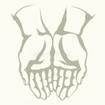 close-up-view-body-palm-help-charity-care-gesture-white-text-space-lord-show-care-concept-line-logo-pictogram-outline-black-drawn-349670329